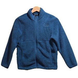 The North Face Sherpa Blue Full Zip Jacket Youth Size L Boys (10-12) W (XXS) EUC
